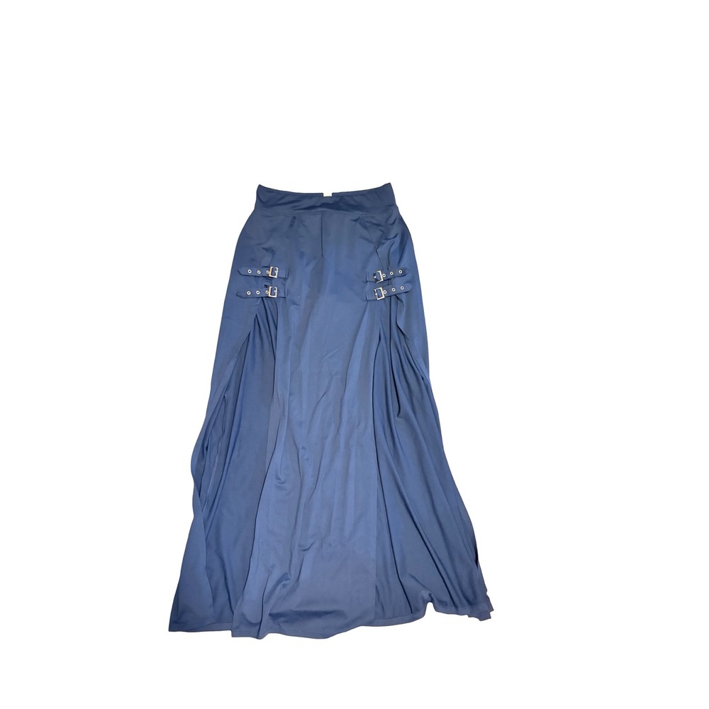 Halara Buckle High Slit Maxi Skirt Womens Medium Navy Blue